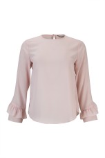 Blouse with ruffled sleeves