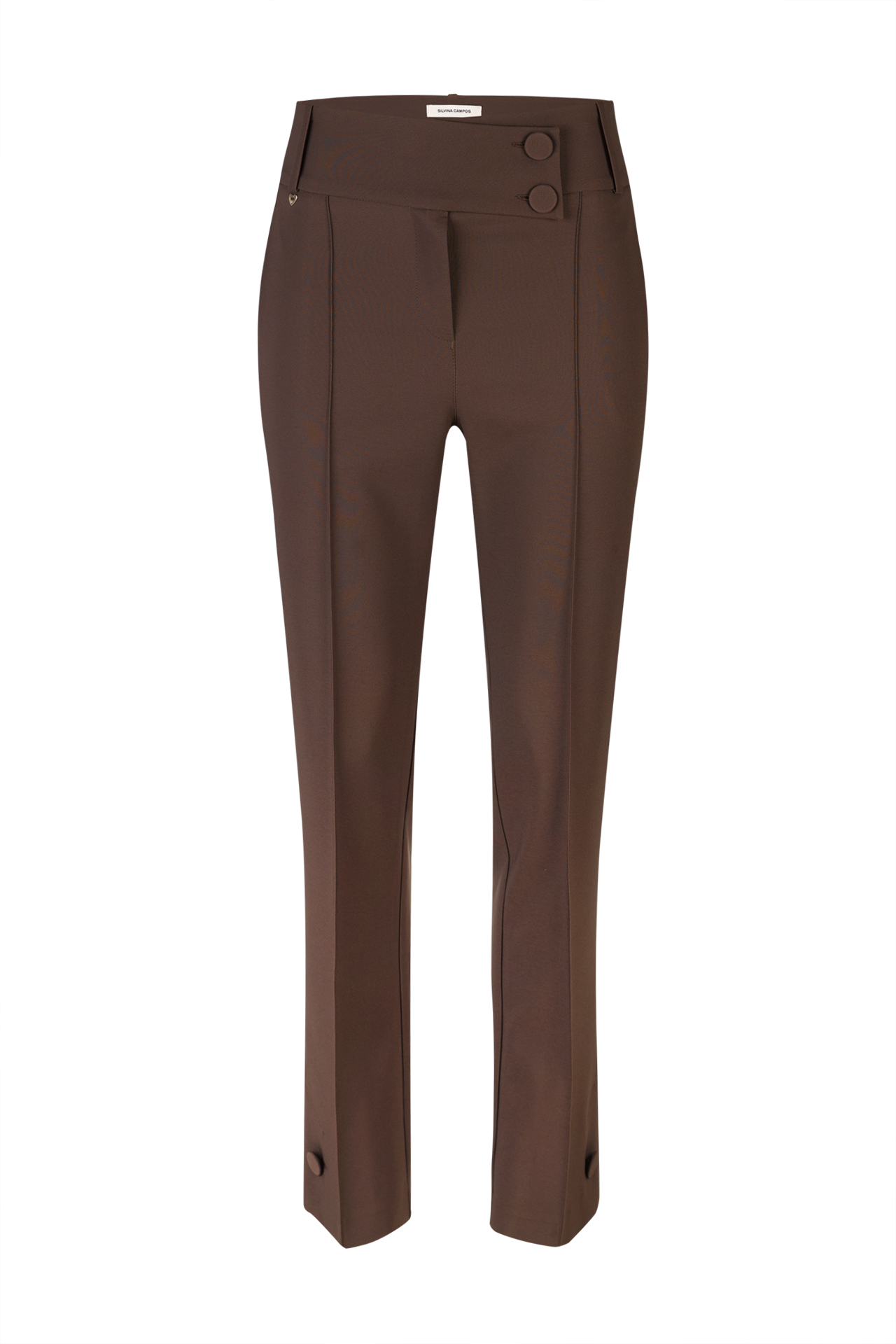Asymmetrical waistband trousers