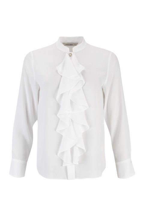 T�nica con volante central en cascada