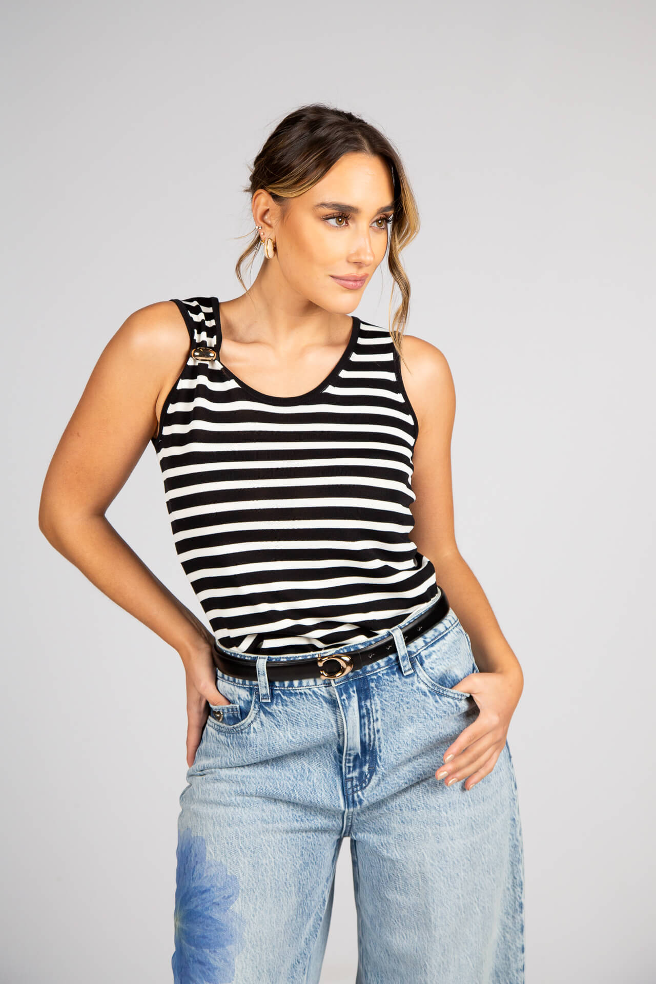 Sleeveless striped top