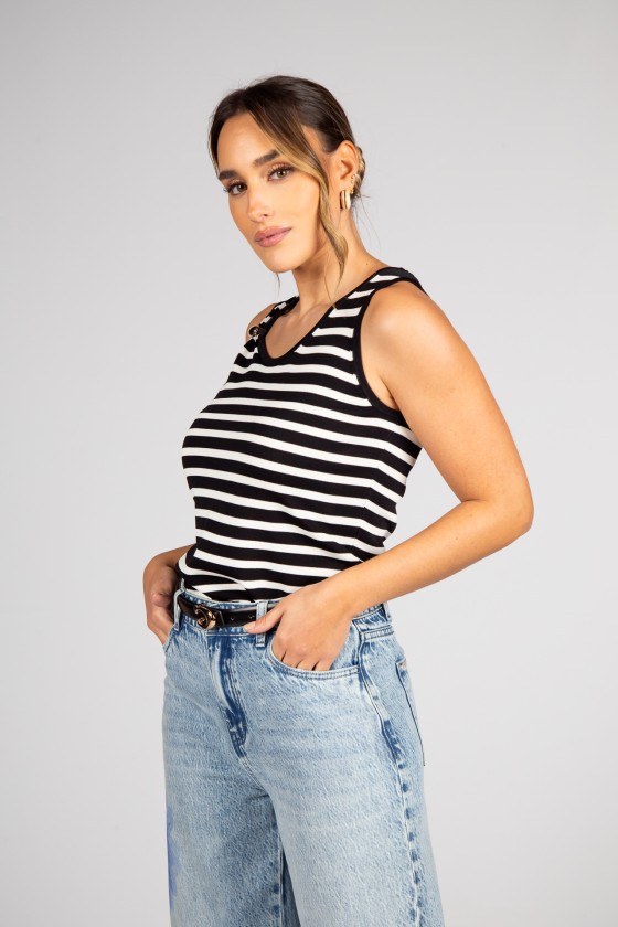 Sleeveless striped top