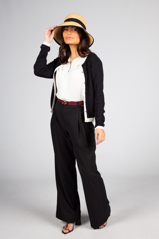 Knit cardigan with heart-shaped buttons