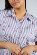 Cotton blouse with stripes