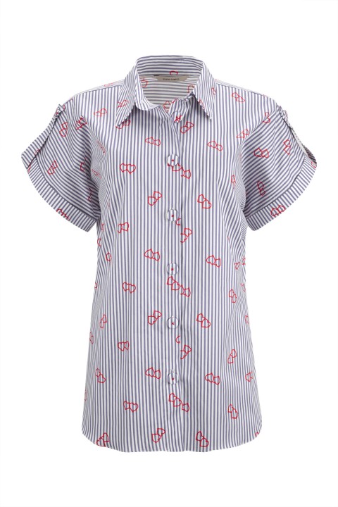Cotton blouse with stripes