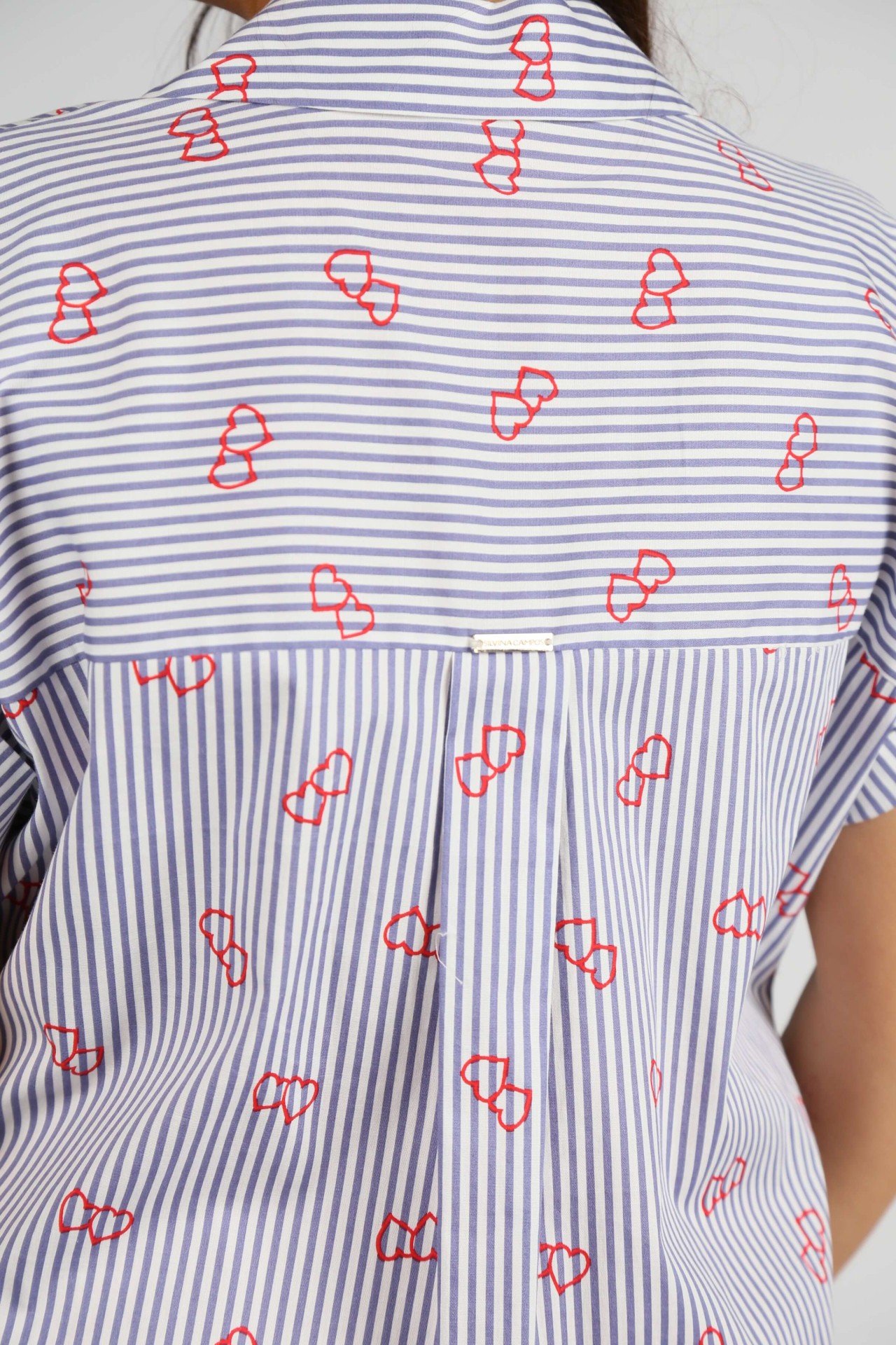 Cotton blouse with stripes