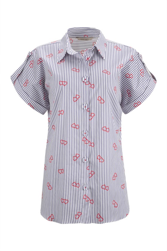Cotton blouse with stripes