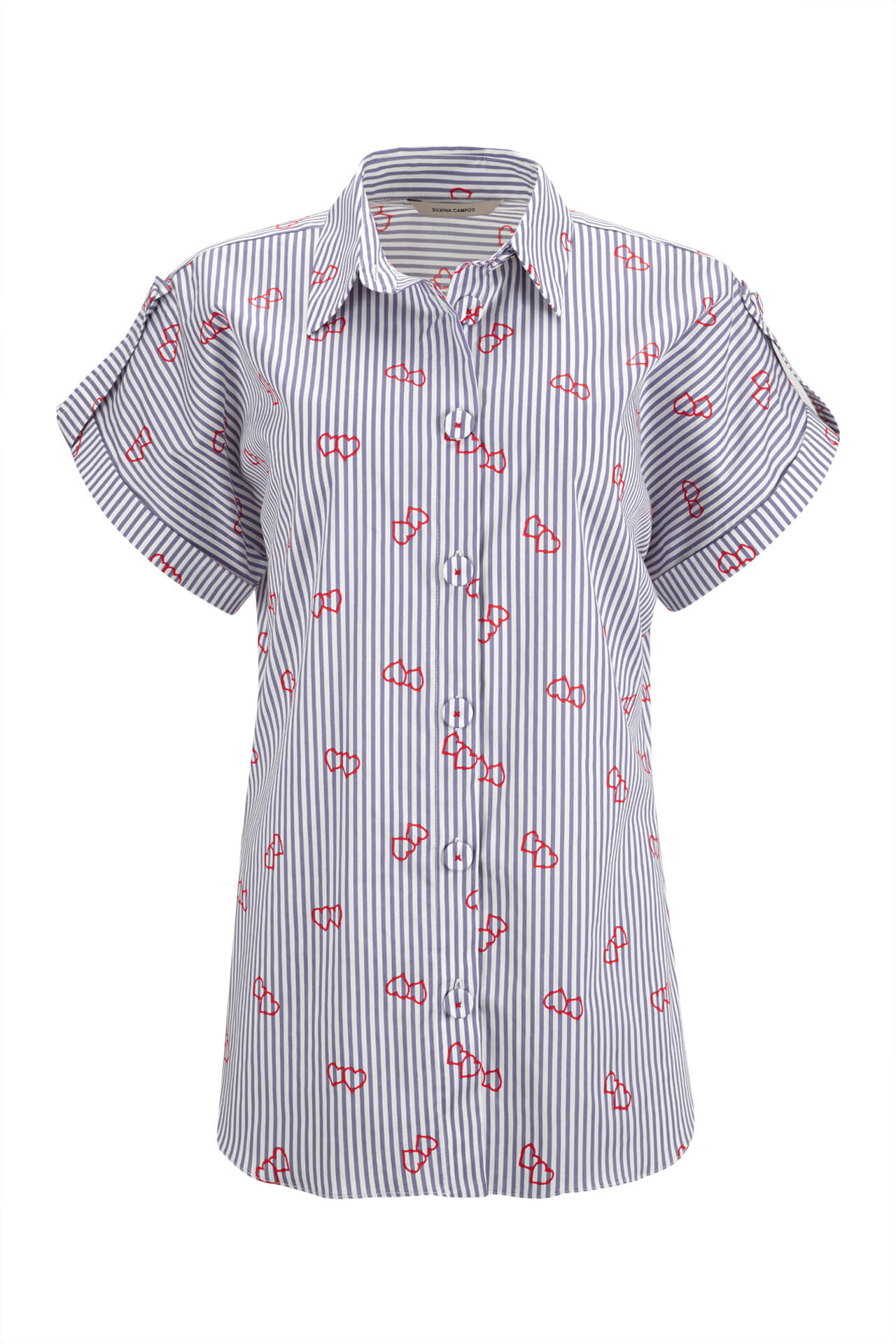 Cotton blouse with stripes