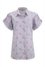 Cotton blouse with stripes