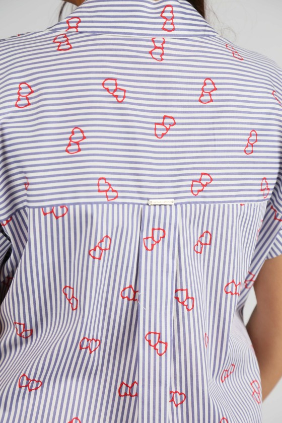 Cotton blouse with stripes