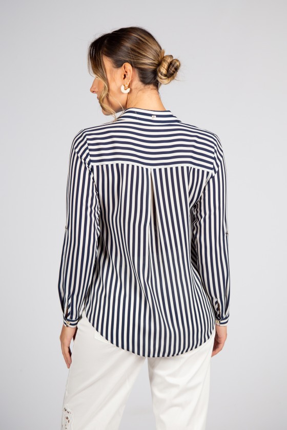Shirt blouse with stripes