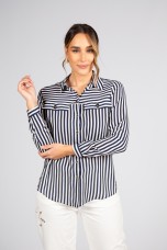Shirt blouse with stripes