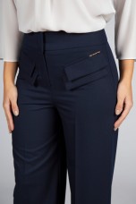 Trousers with double front flap