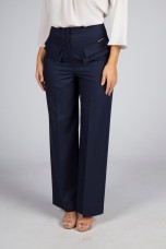 Trousers with double front flap