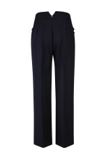 Trousers with double front flap