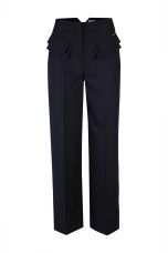 Trousers with double front flap