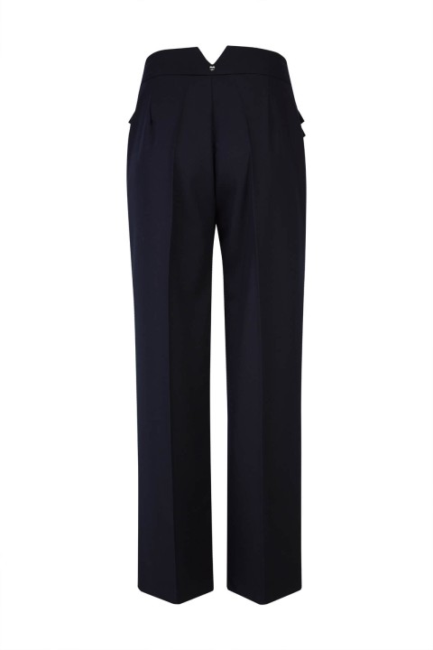 Trousers with double front flap