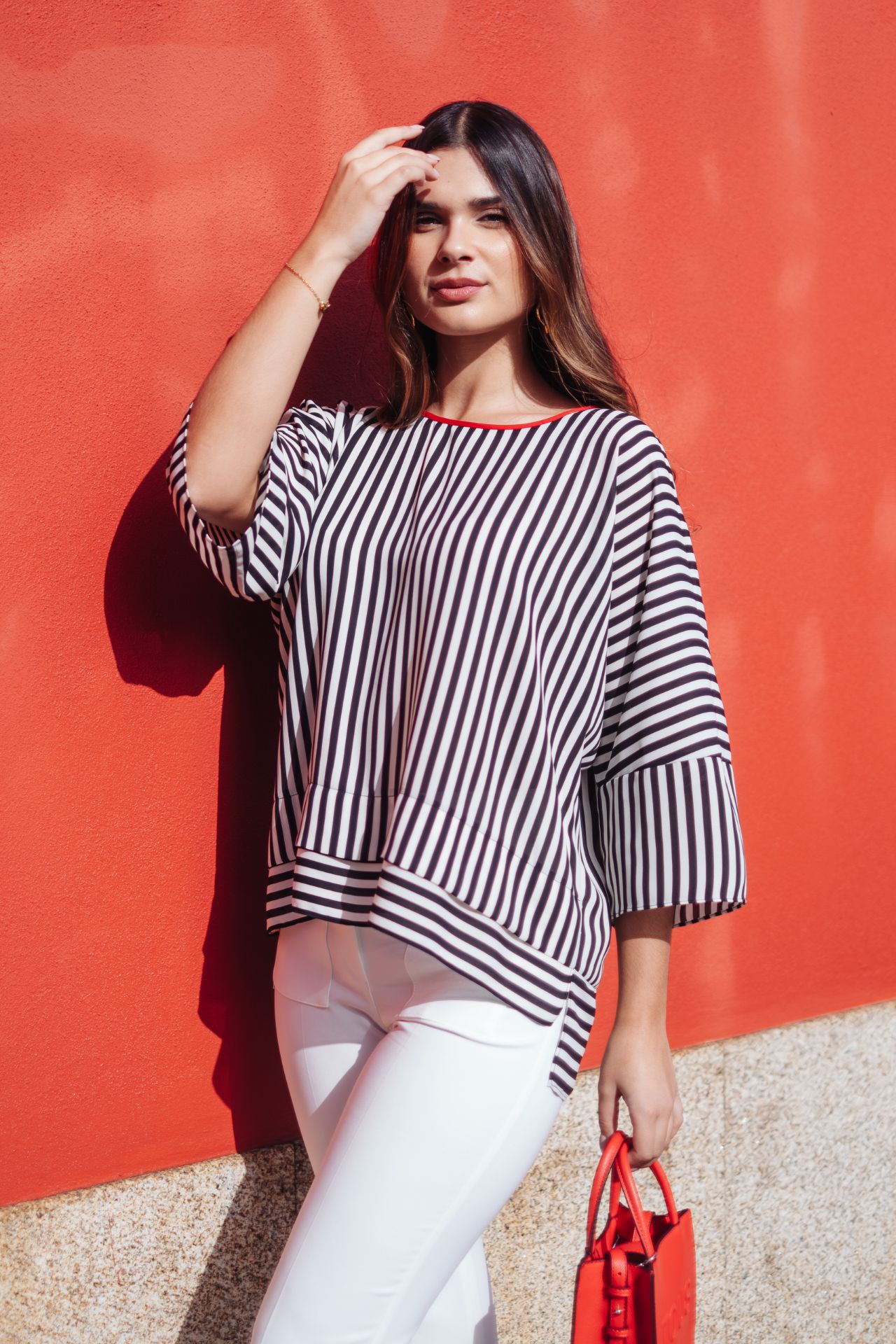 Oversized striped jumper