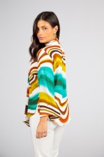 Adjustable ribbon collar blouse