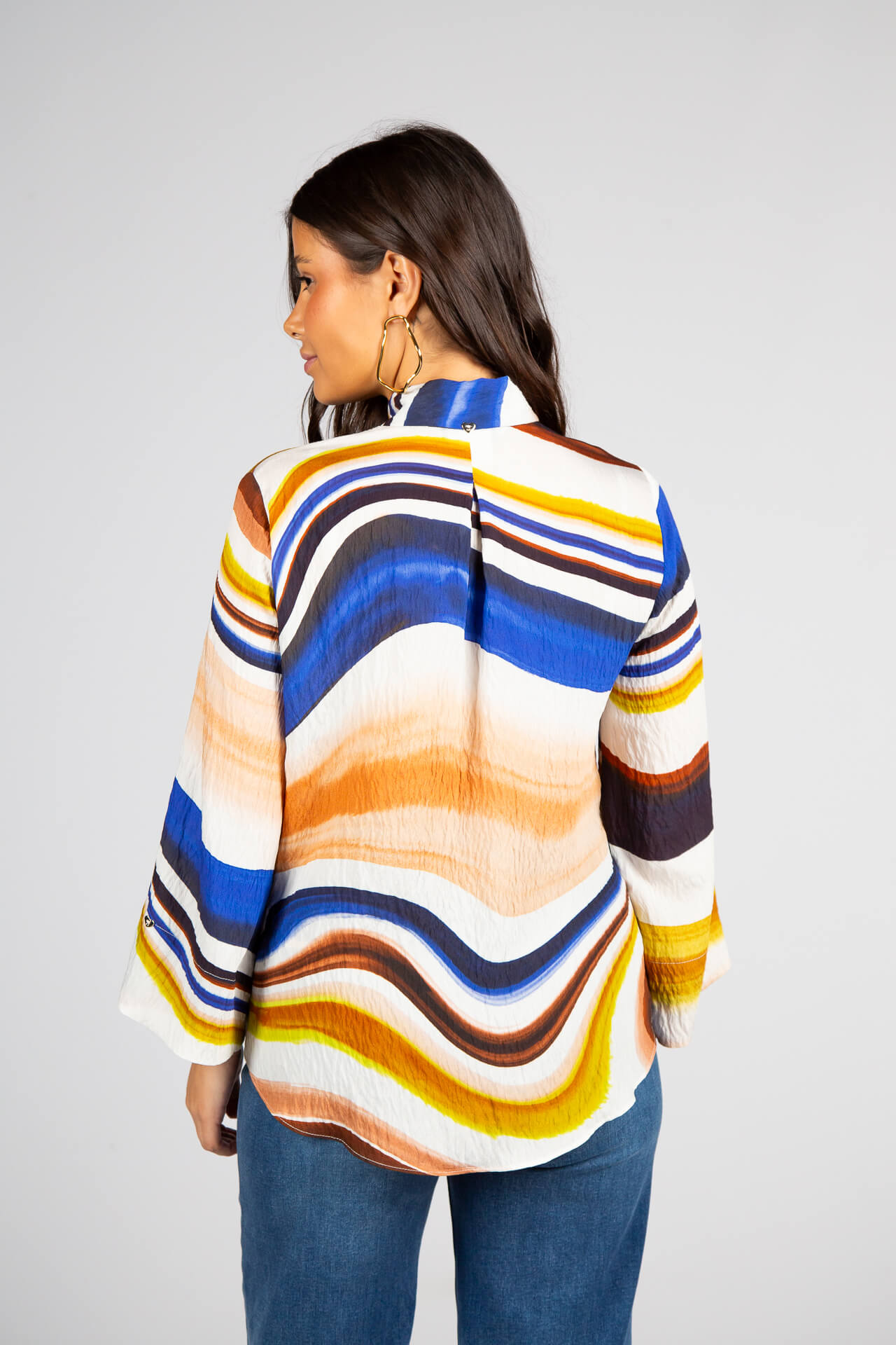 Túnica gola fita ajustável