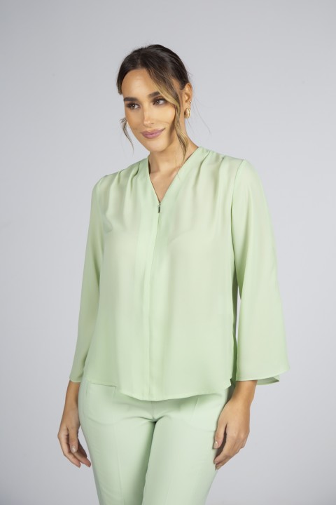 Invisible zip blouse