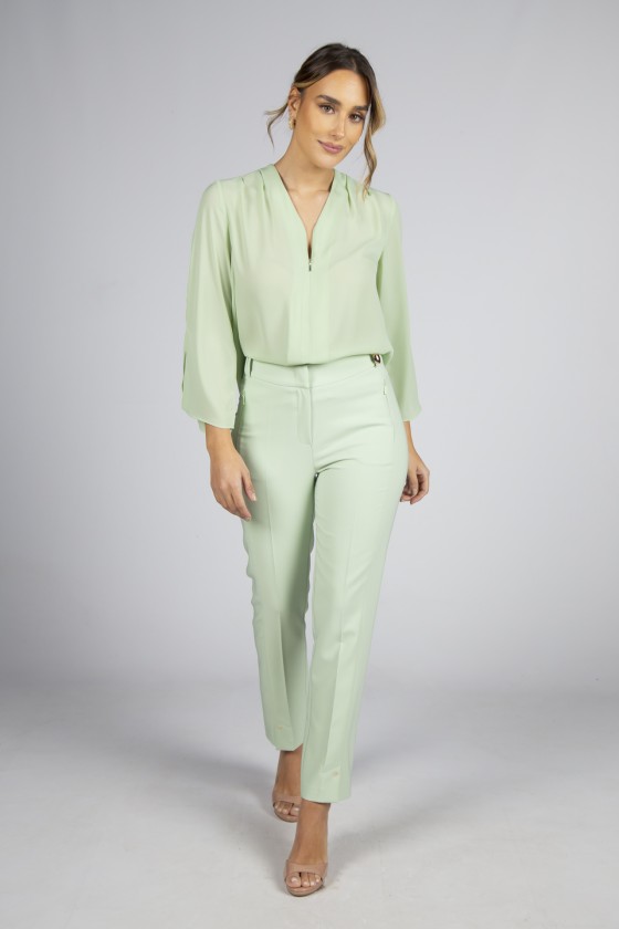 Invisible zip blouse