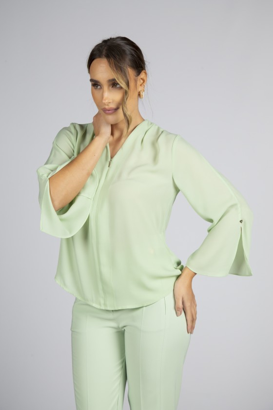 Invisible zip blouse