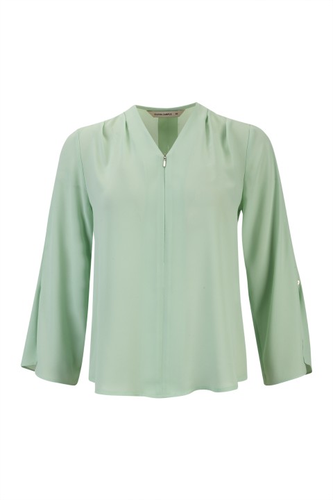 Invisible zip blouse