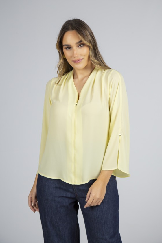 Invisible zip blouse