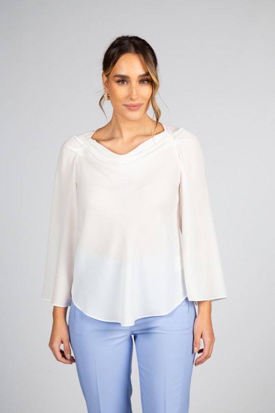 Túnica gola drapeada