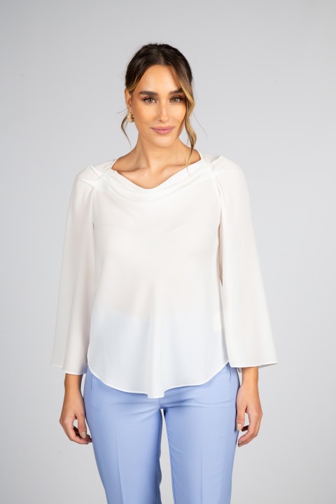 Túnica gola drapeada Túnica gola drapeada