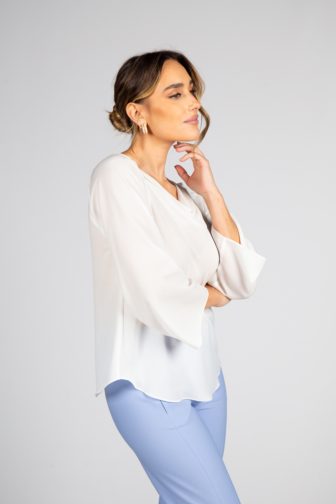 Túnica gola drapeada