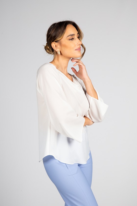 Túnica gola drapeada