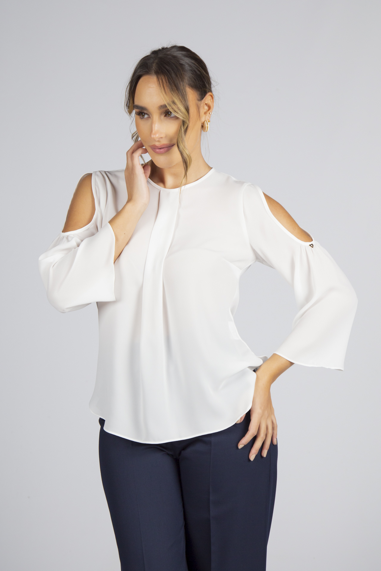 Túnica mangas com abertura