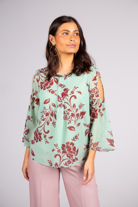 T�nica mangas com abertura