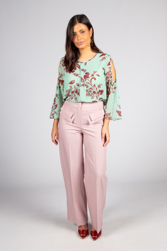 Túnica mangas com abertura