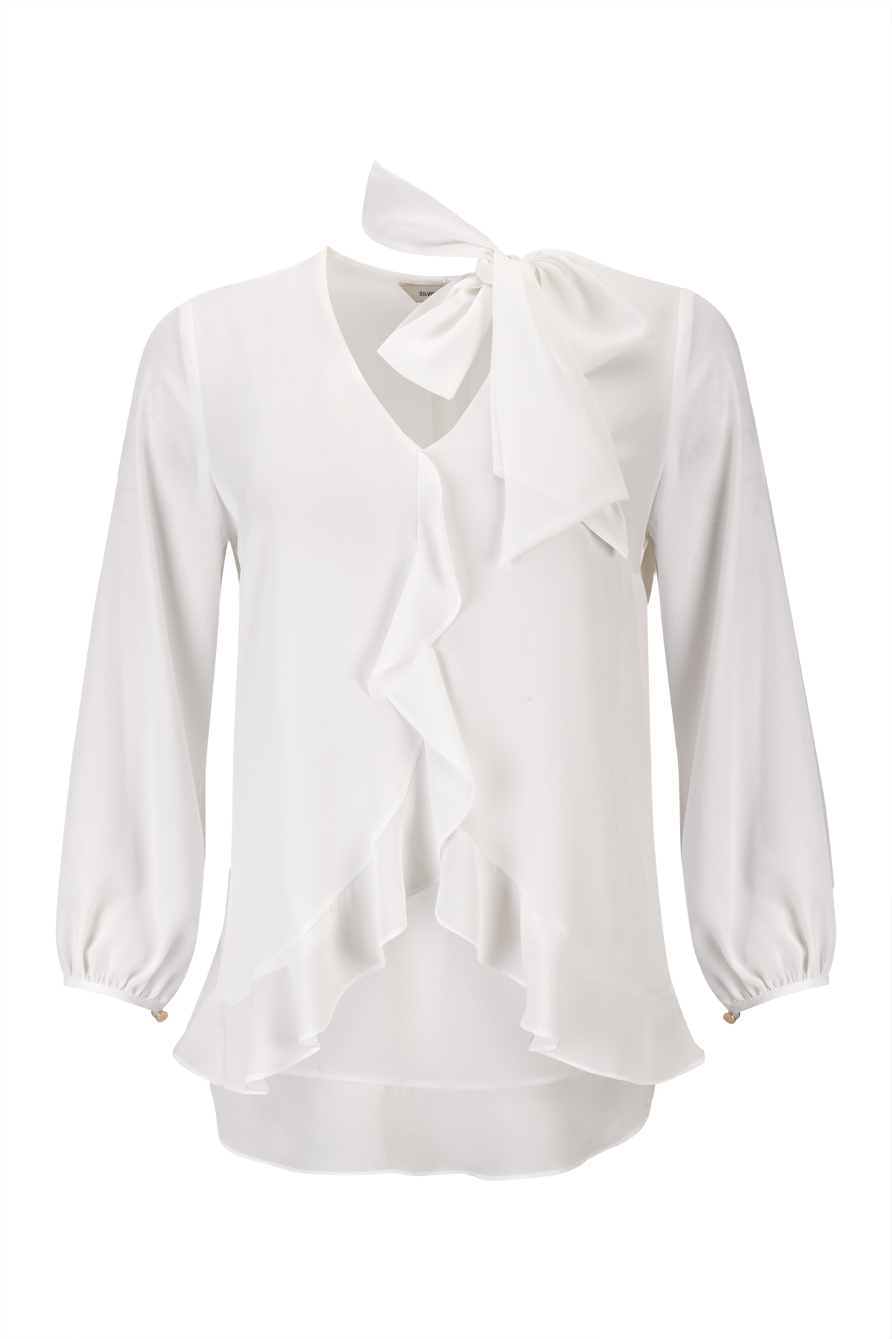 Túnica folhos e laçada