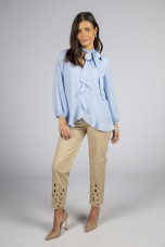 Túnica folhos e laçada