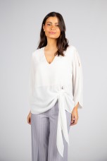 Blouse with side bow