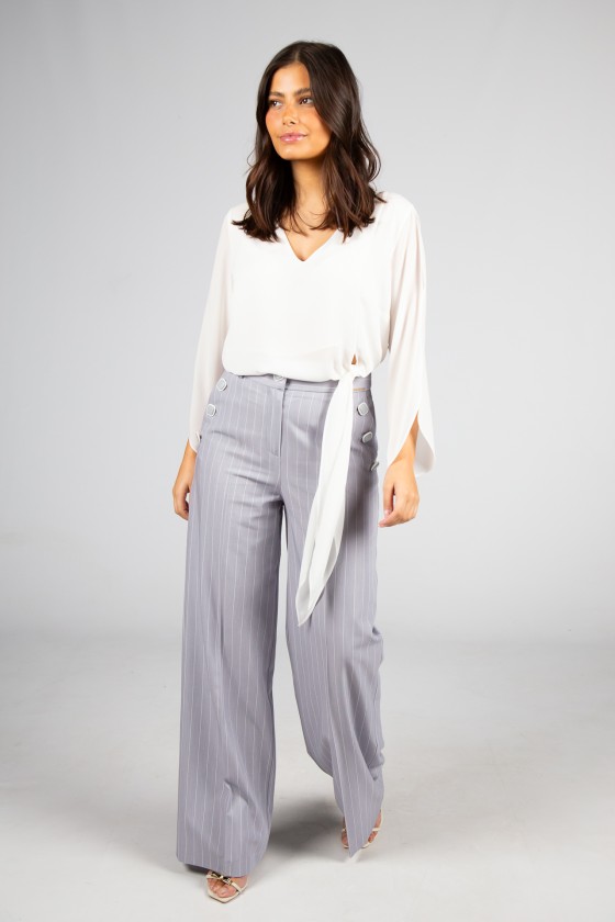 Blouse with side bow