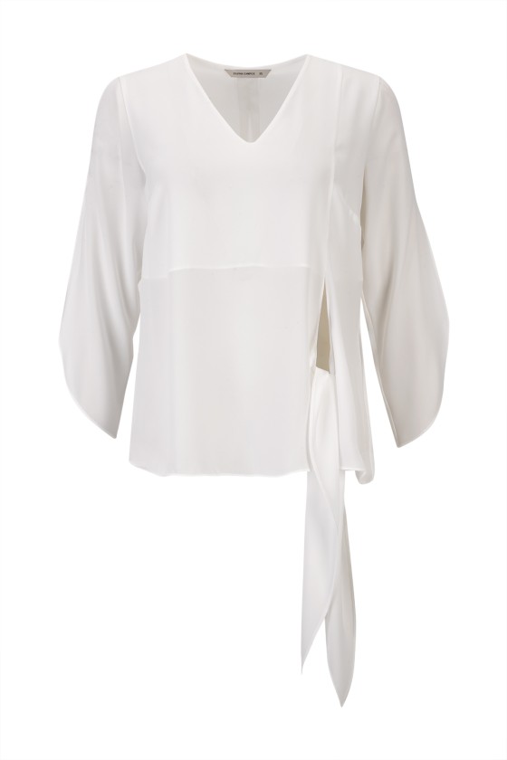 Blouse with side bow