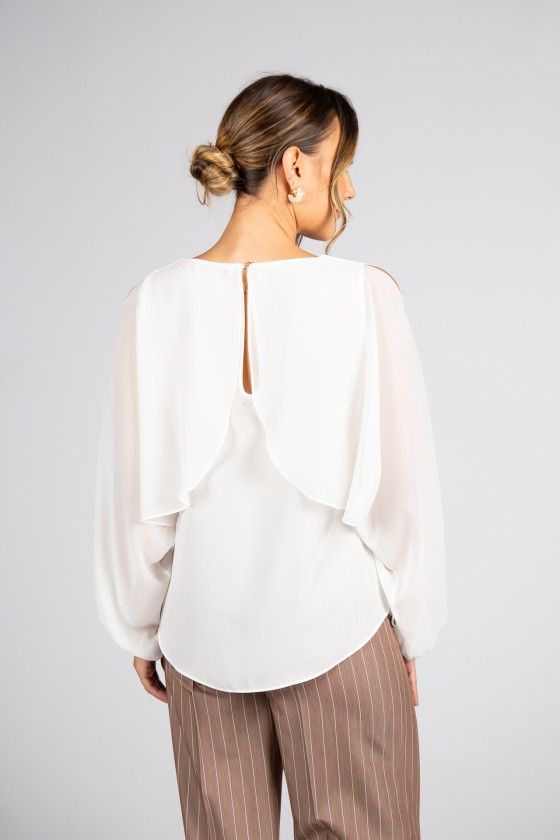 T�nica mangas efeito capa