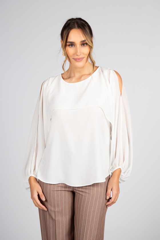 T�nica mangas efeito capa