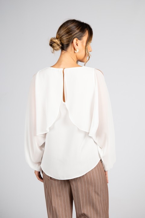 T�nica mangas efeito capa