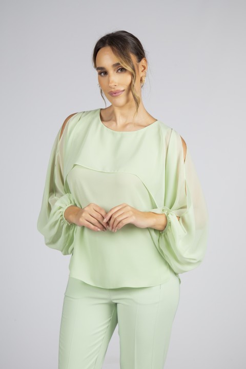 Tunique � manches effet cape