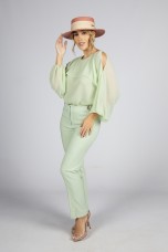 Túnica mangas efeito capa