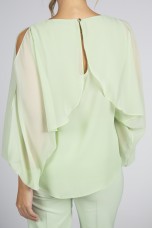 Túnica mangas efeito capa