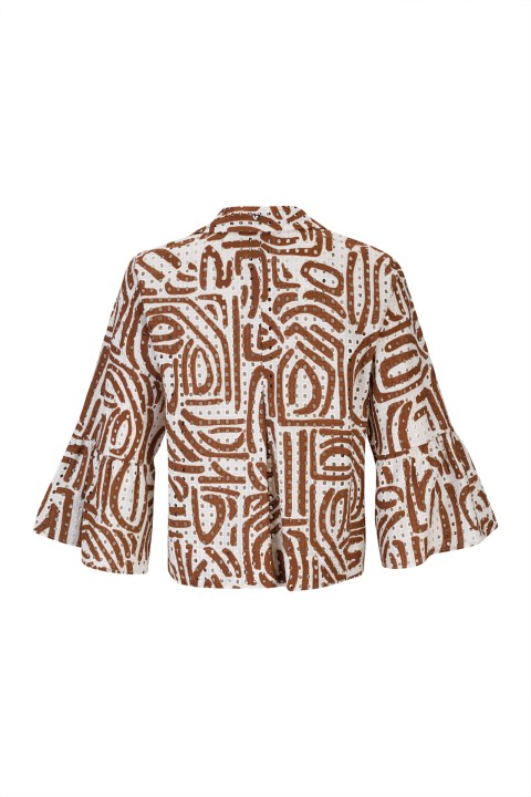 Cotton blouse with ethnic pattern