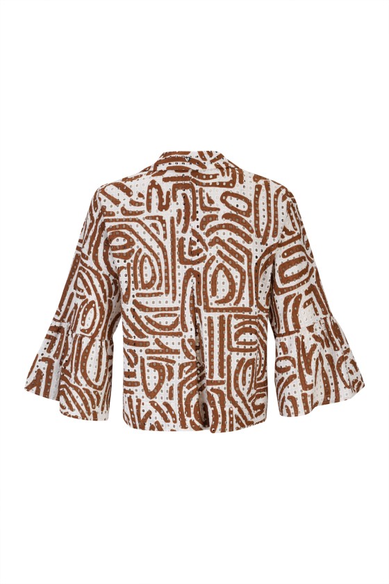 Cotton blouse with ethnic pattern