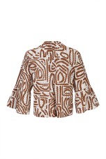 Cotton blouse with ethnic pattern