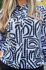 Cotton blouse with ethnic pattern